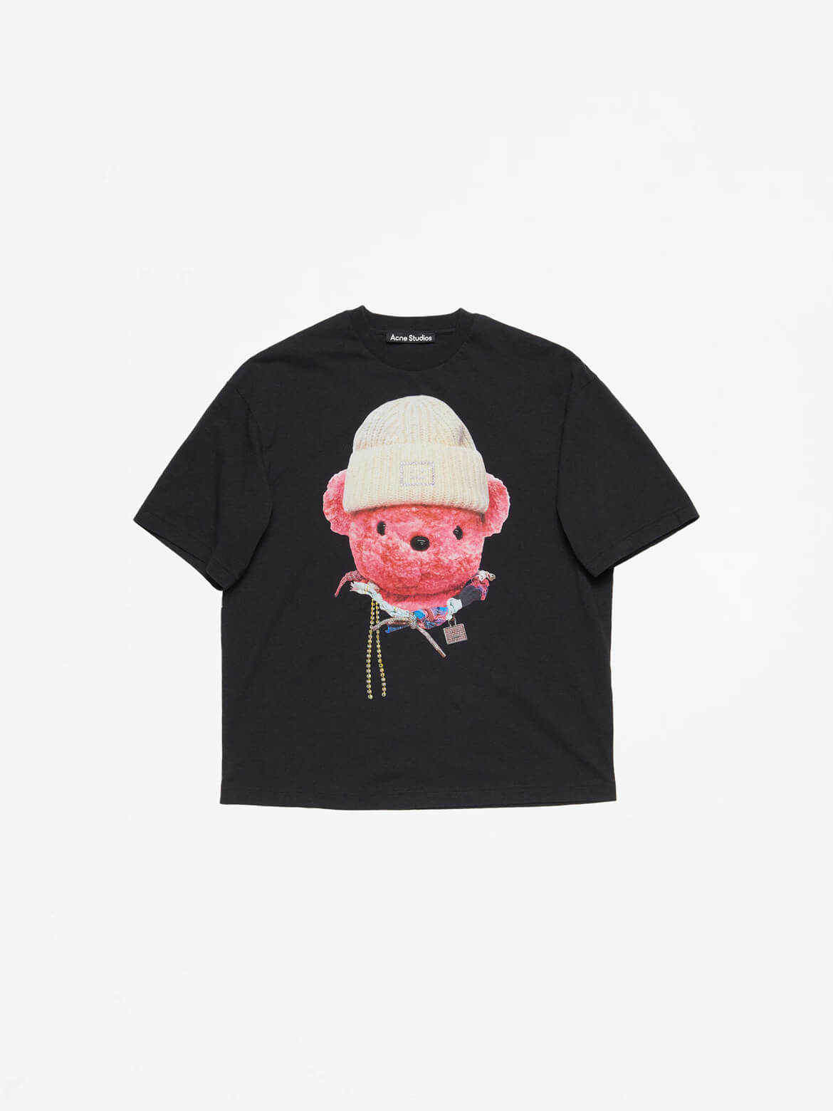 Black Printed Teddy Bear T-Shirt