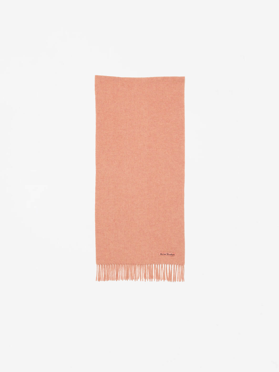 Rose Melange Fringe Wool Scarf Narrow