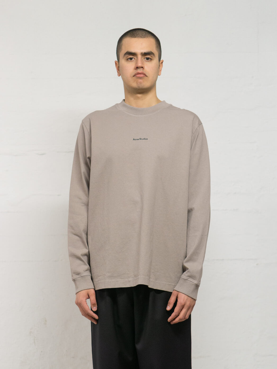 Mushroom Beige Logo LS T-Shirt