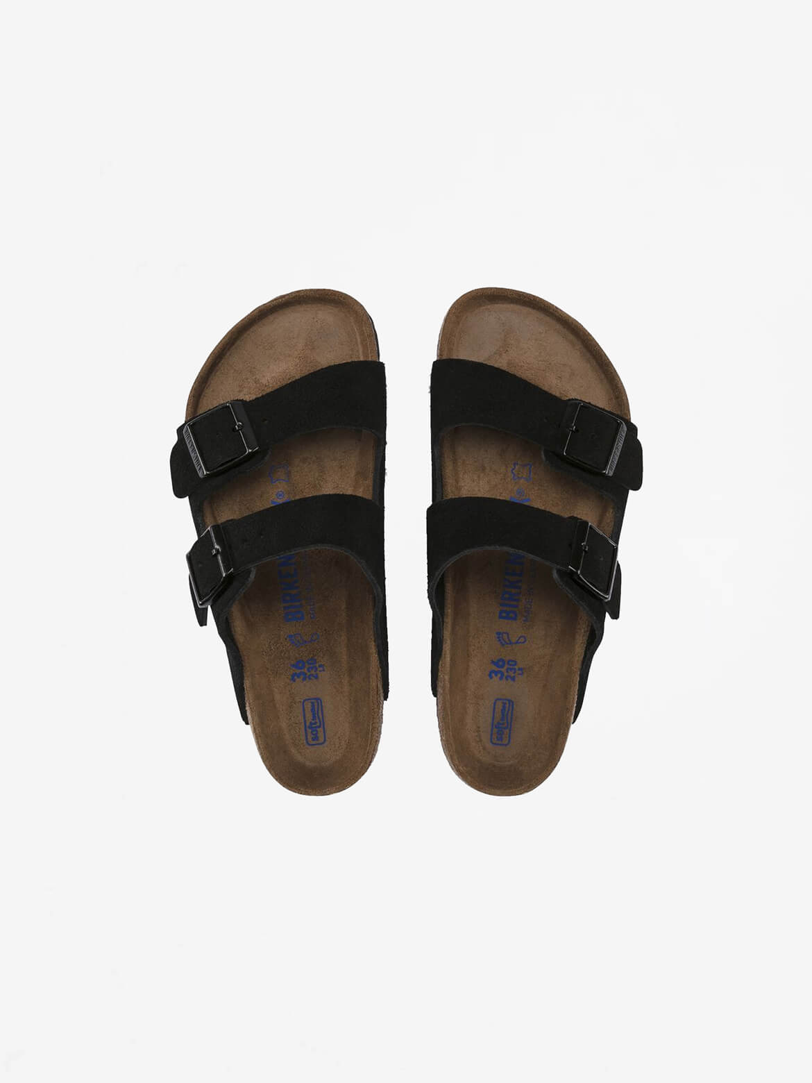 Black Suede Leather Arizona Sandal