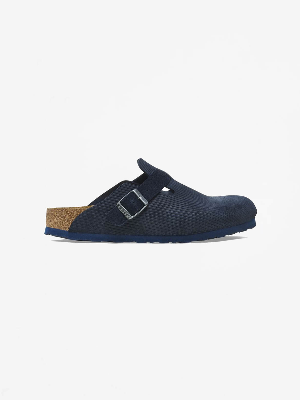 Blue Suede Leather Embossed Boston Clog