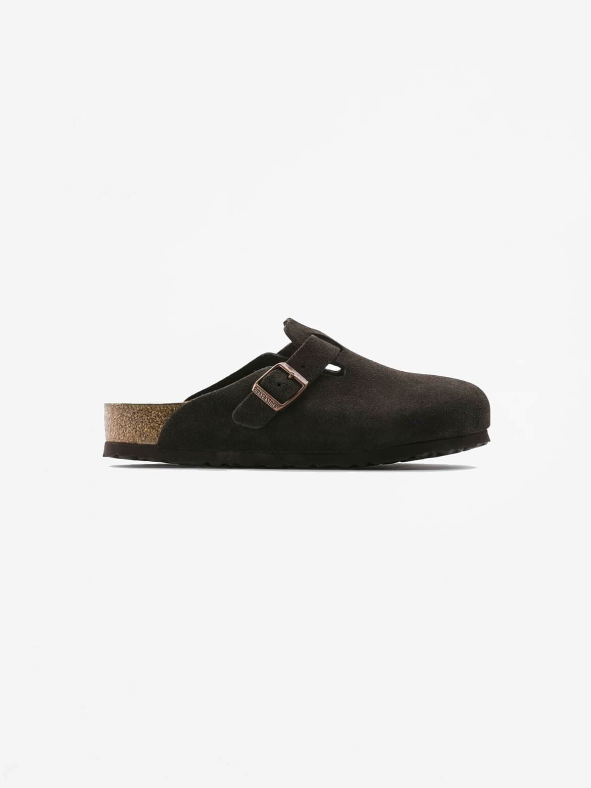 Mocha Suede Leather Boston Clog