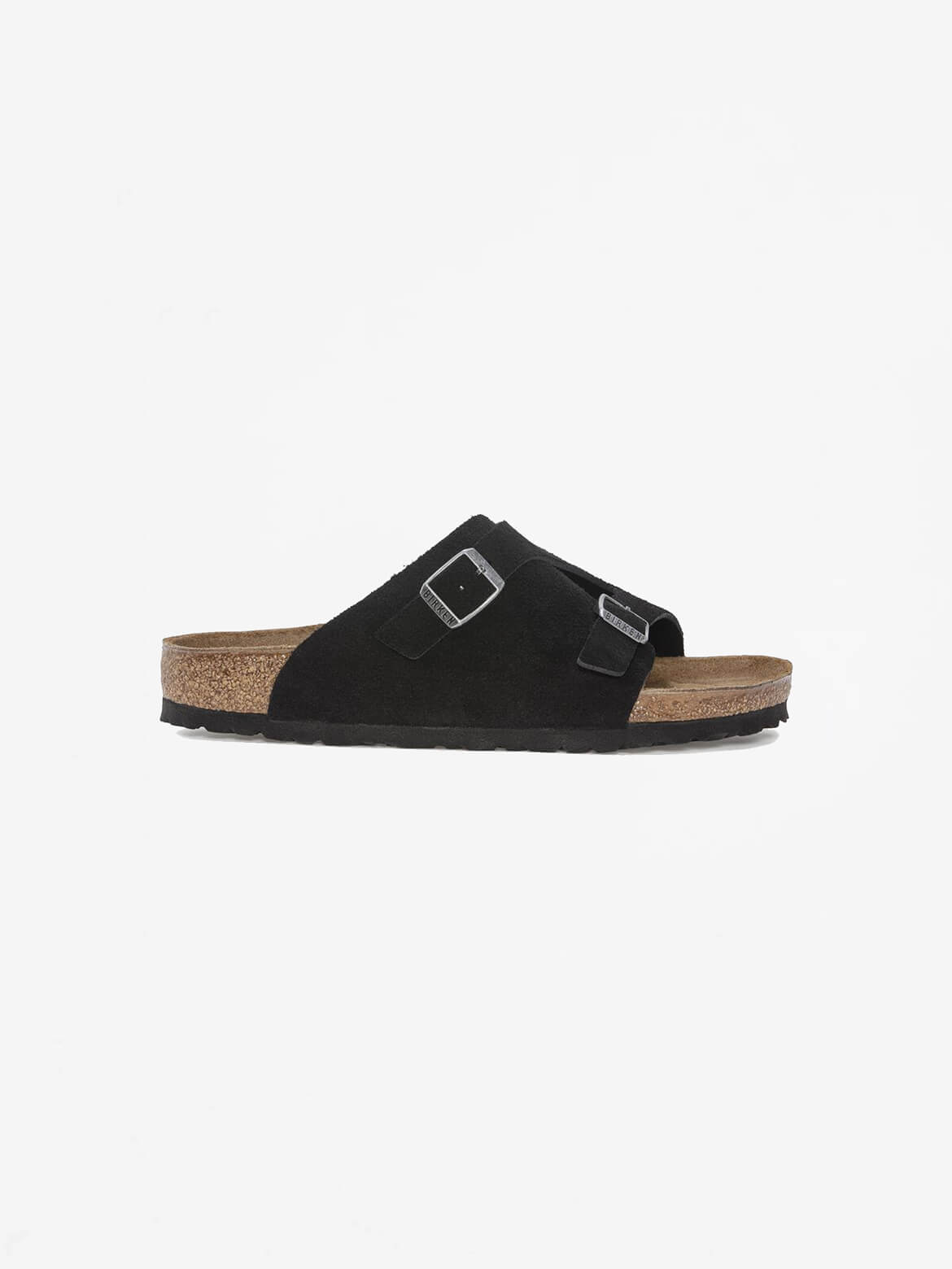 Black Suede Leather Zürich Sandal