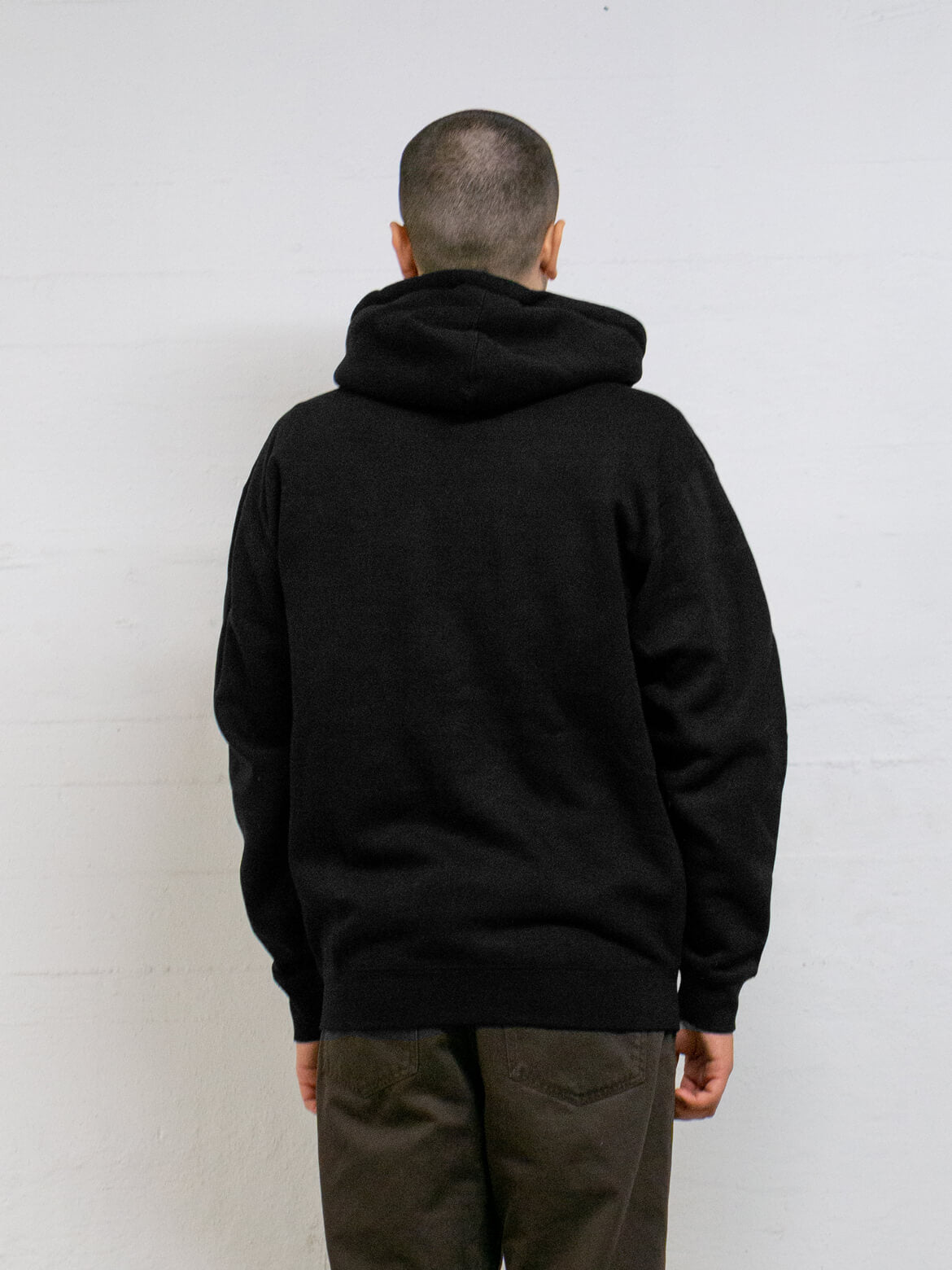 Black Stamp Logo Zip Hoodie