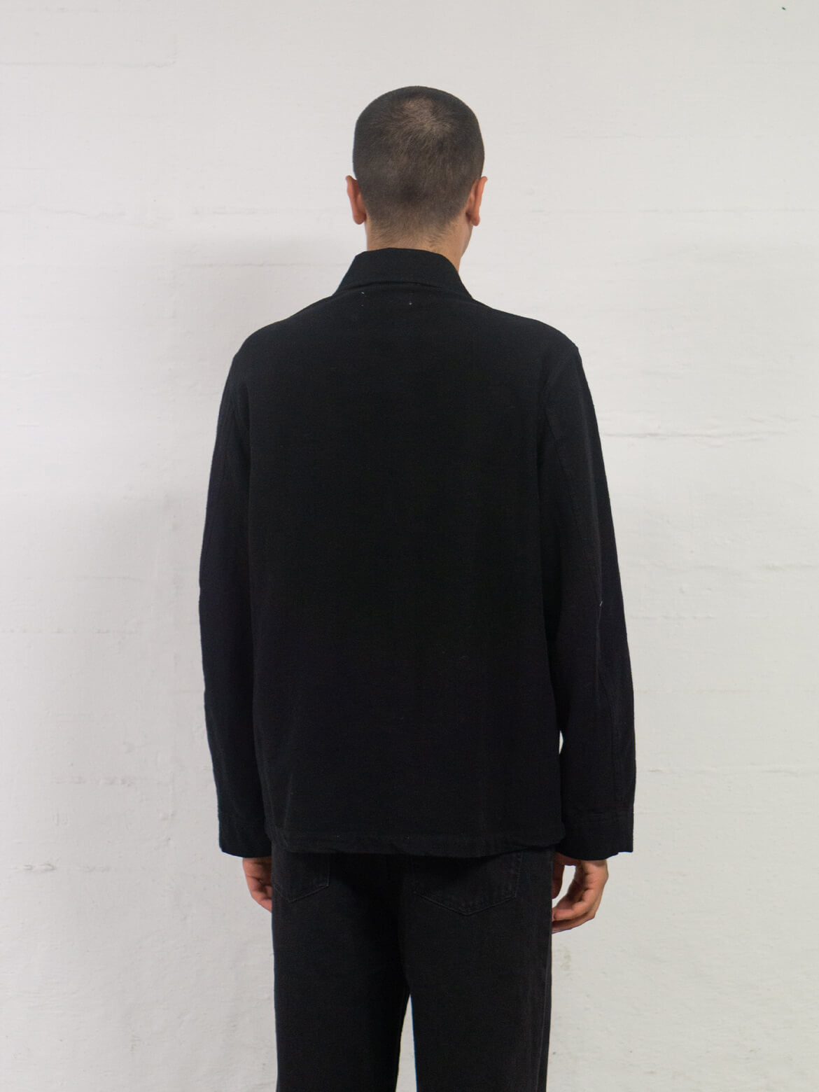 Black Brushed Cotton Evening Coach Jacket