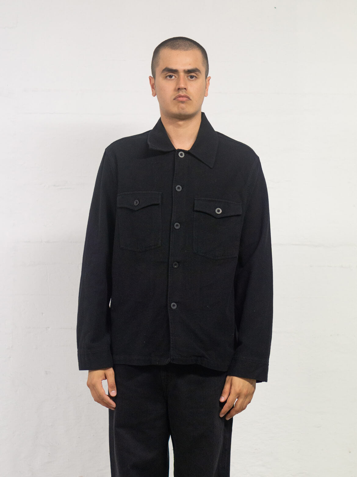 Black Brushed Cotton Evening Coach Jacket