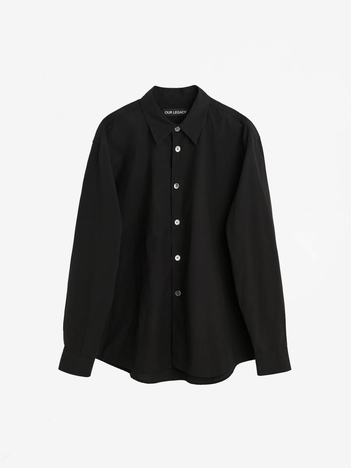 Black Liquid Poplin Beyond Shirt