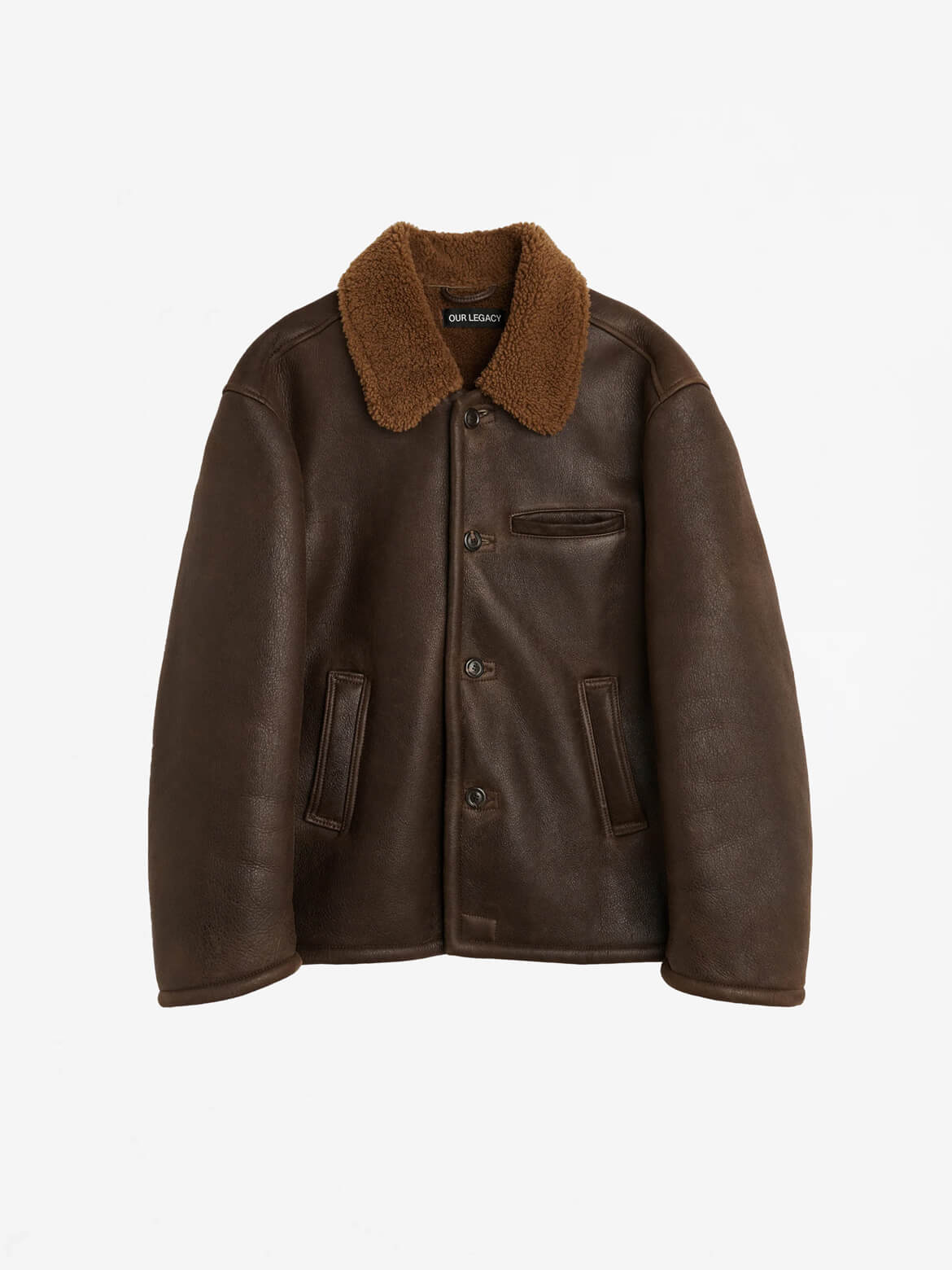 Rustic Grain Brown Shearling Alaska Jacket