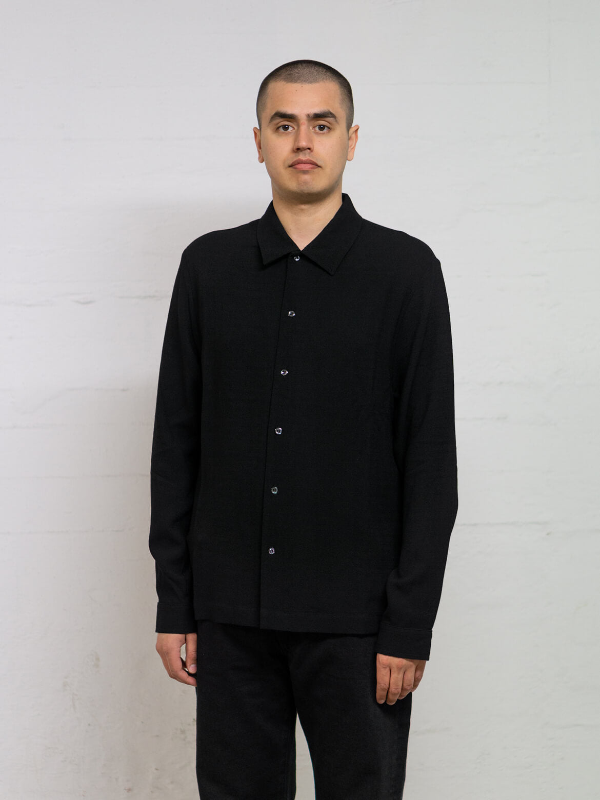 Black Crepe Sense Shirt