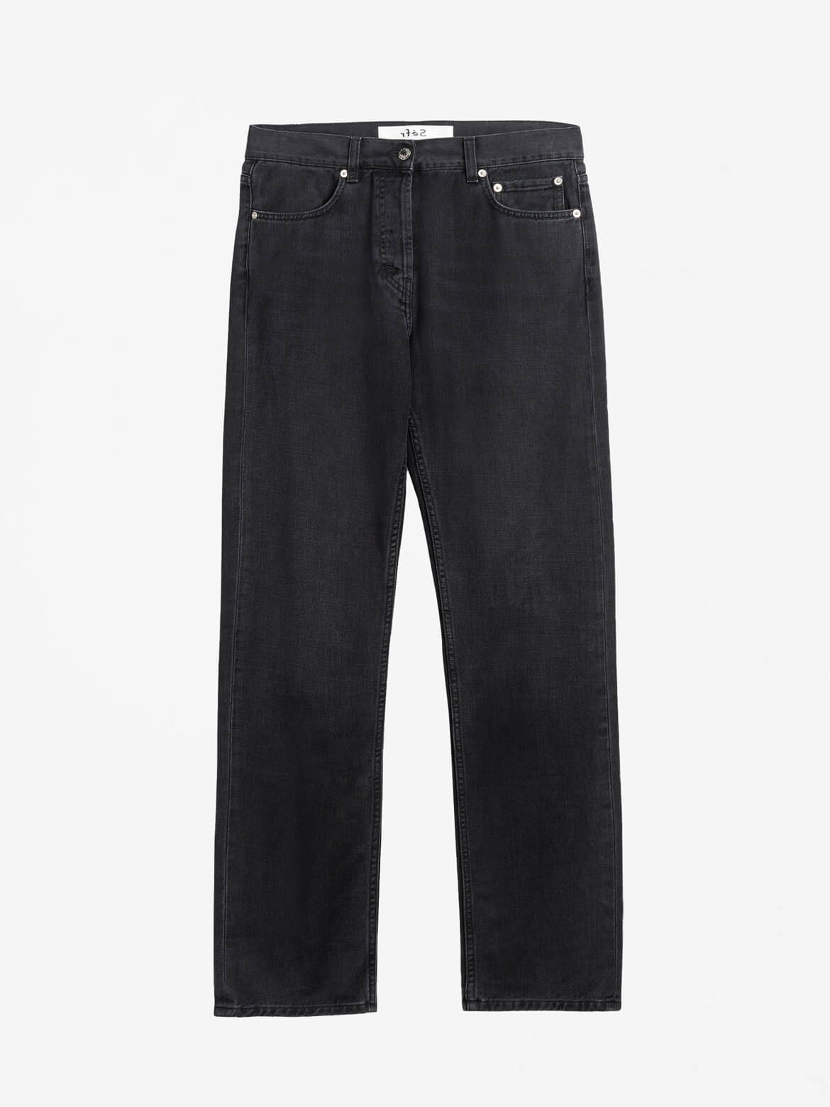 Rinsed/Blue Black Straight Cut Jeans