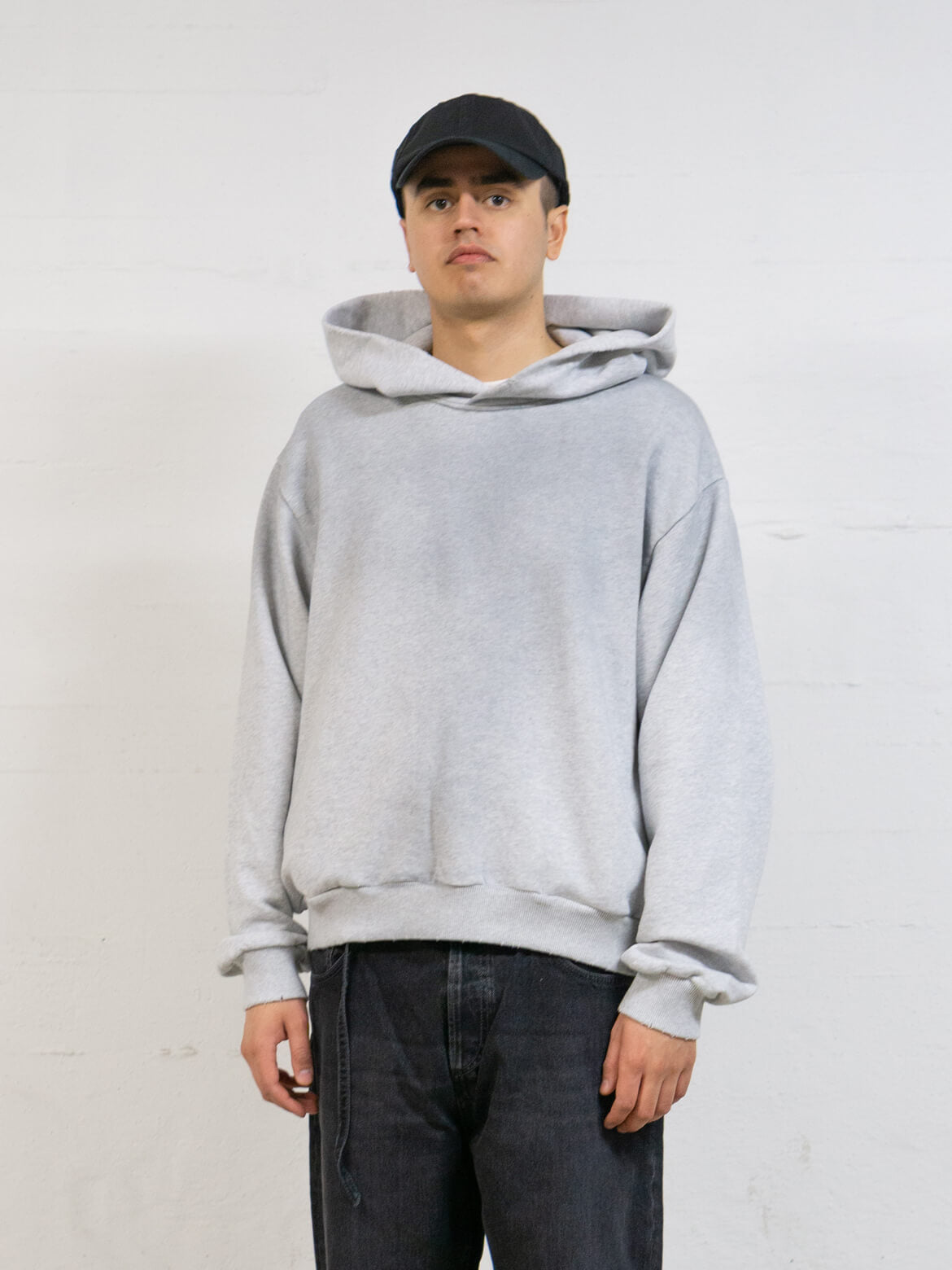 Pale Grey Melange Logo Hooded Stockholm 1996 Sweater