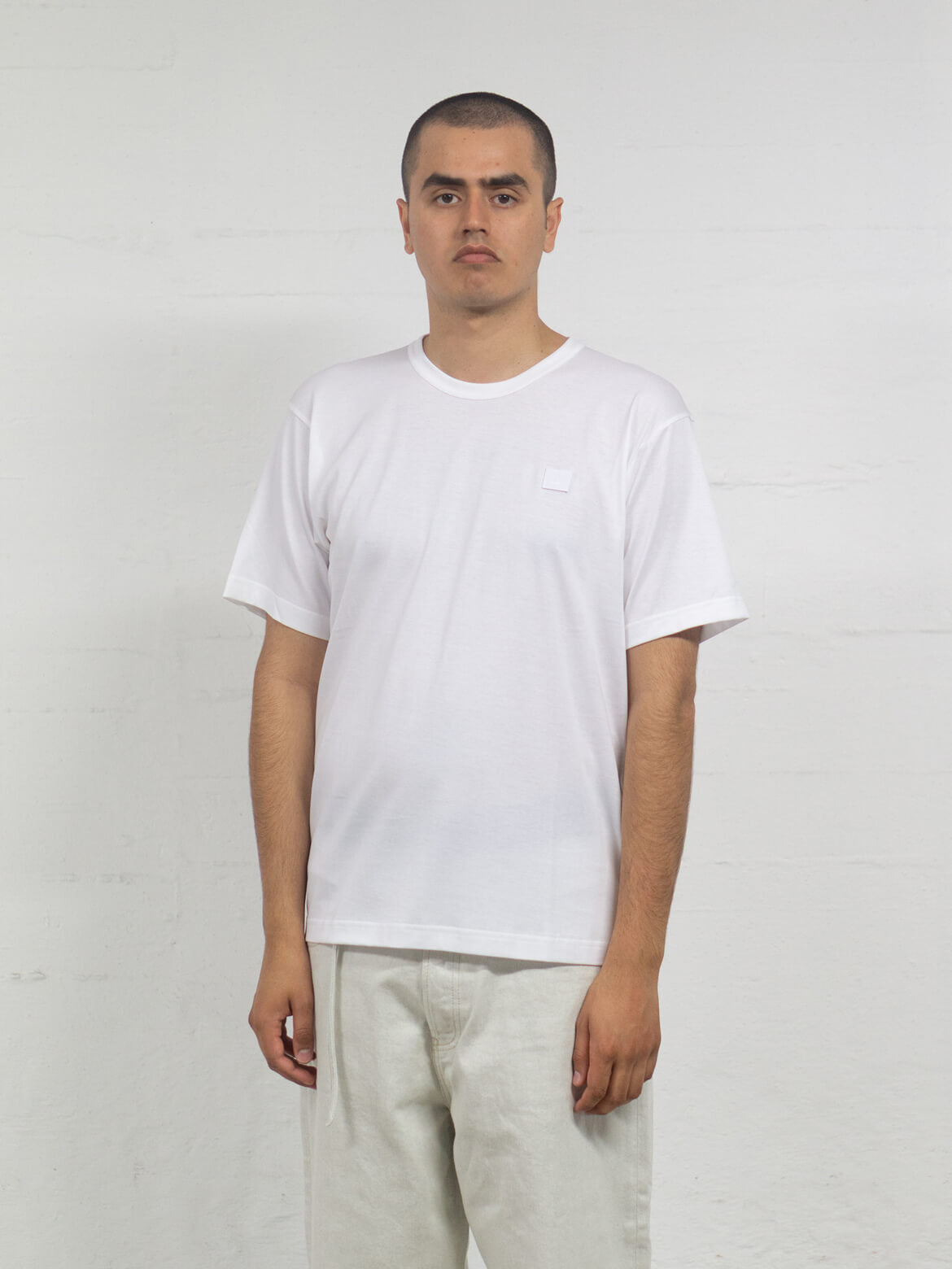 Optic White Crew Neck Regular Fit Face Tee