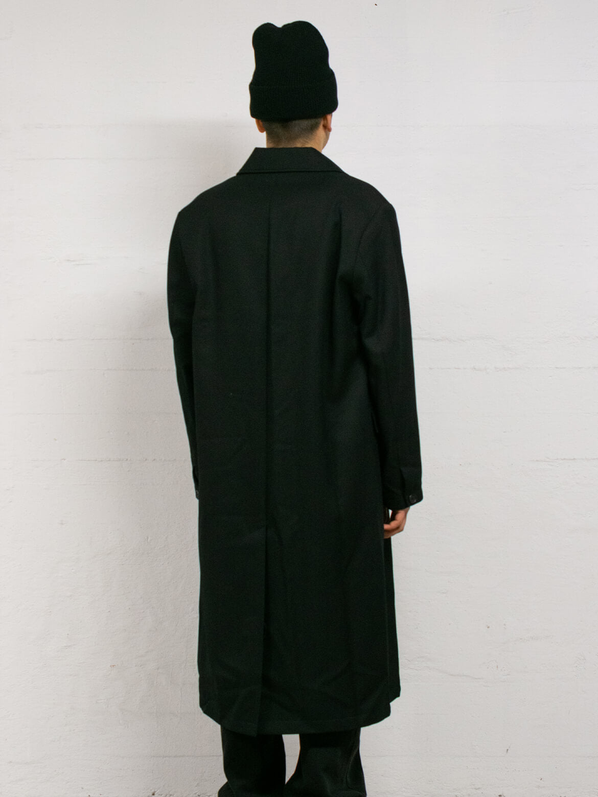 Black Wool Cavalry Twill Margin Coat