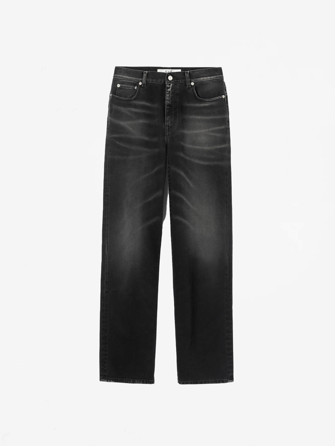 Smoke Black Cotton Classic Cut Jeans