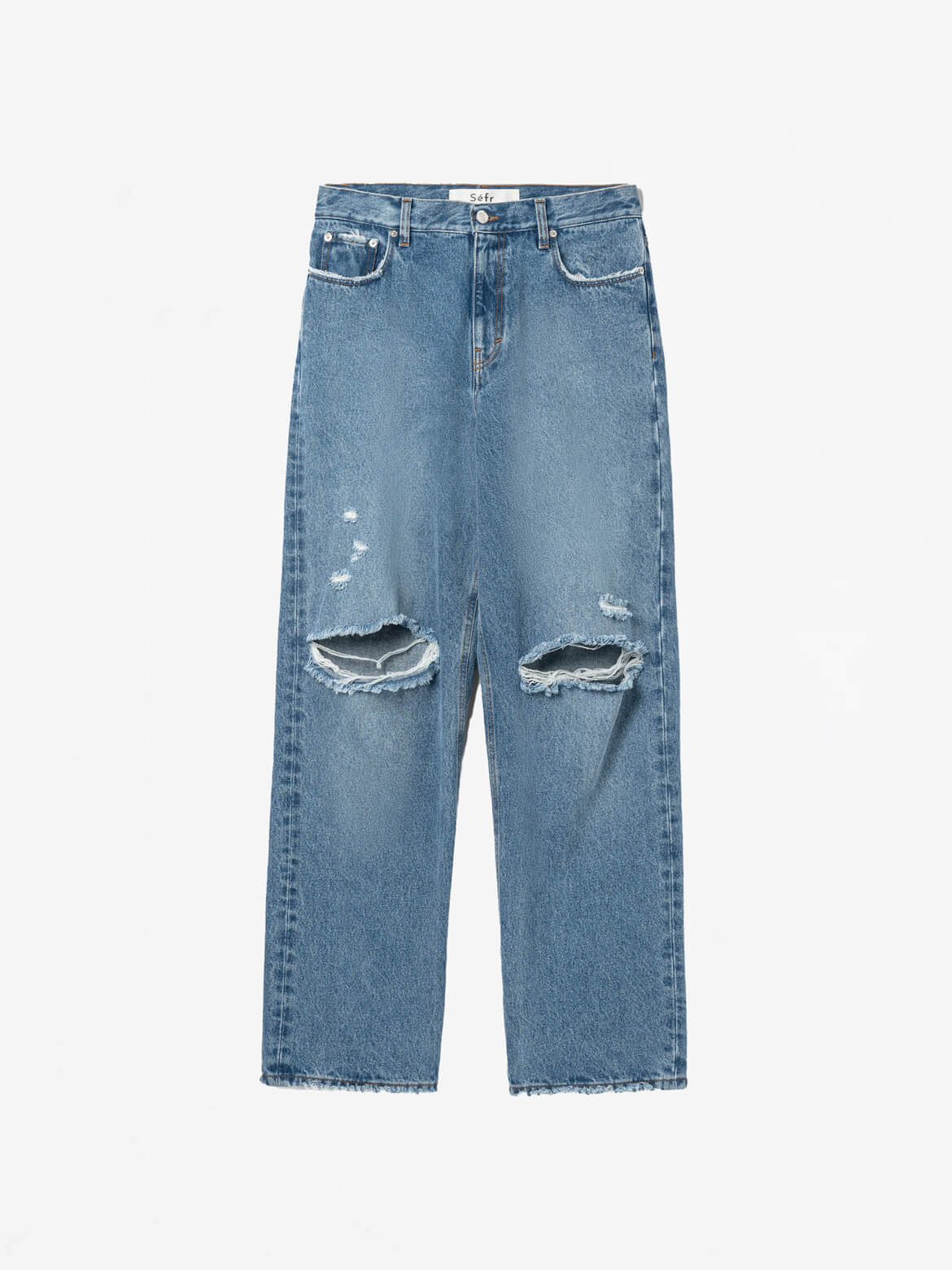 Trashed Denim Wide Cut Jeans